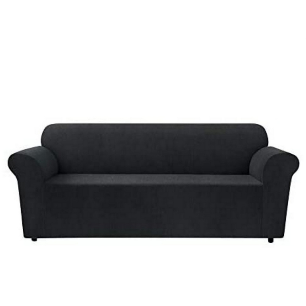SUREFIT Ultimate Stretch Chenille One Piece Sofa Slipcover Form Fit Box Black